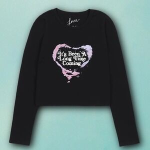 Taylor Swift It's Been a Long Time Coming Long Sleeve Cropped T-Shirt Size L